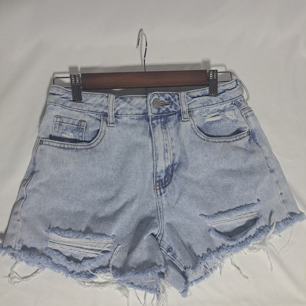 Pacsun Mom Shorts Womens Sz 27 Distressed Raw‎ Hem 2" Inseam